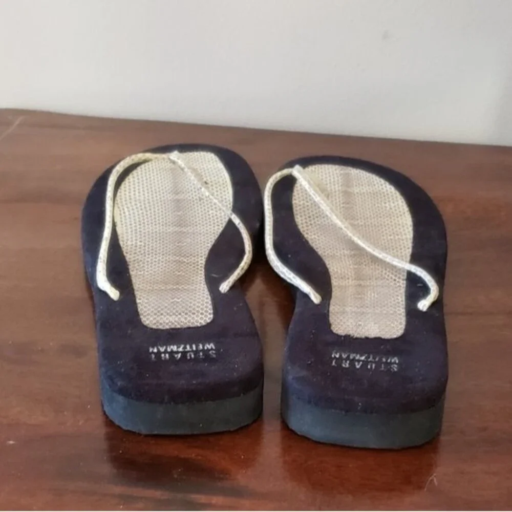 Stuart Weitzman Dayo Serpent Thong Sandals, Size 10